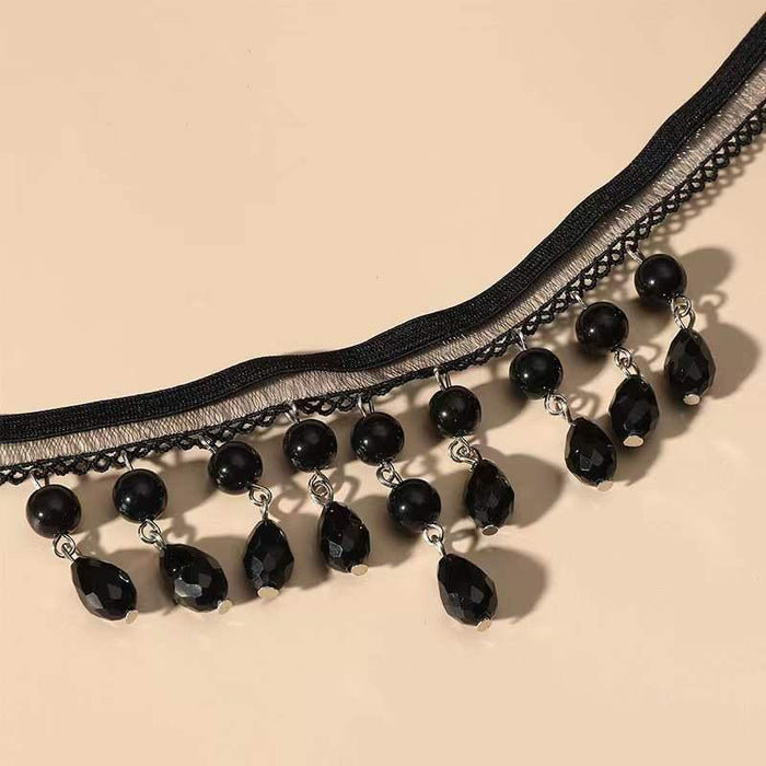 New Elegant Black Tie Dress Accessory Necklace