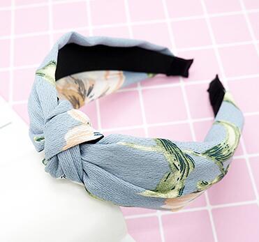 New Flower Headband Women Solid Color Knotted Hairband