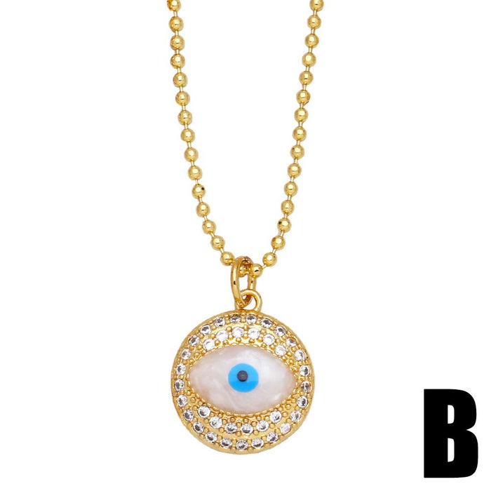 Creative Personality Geometric Round Eye Necklace