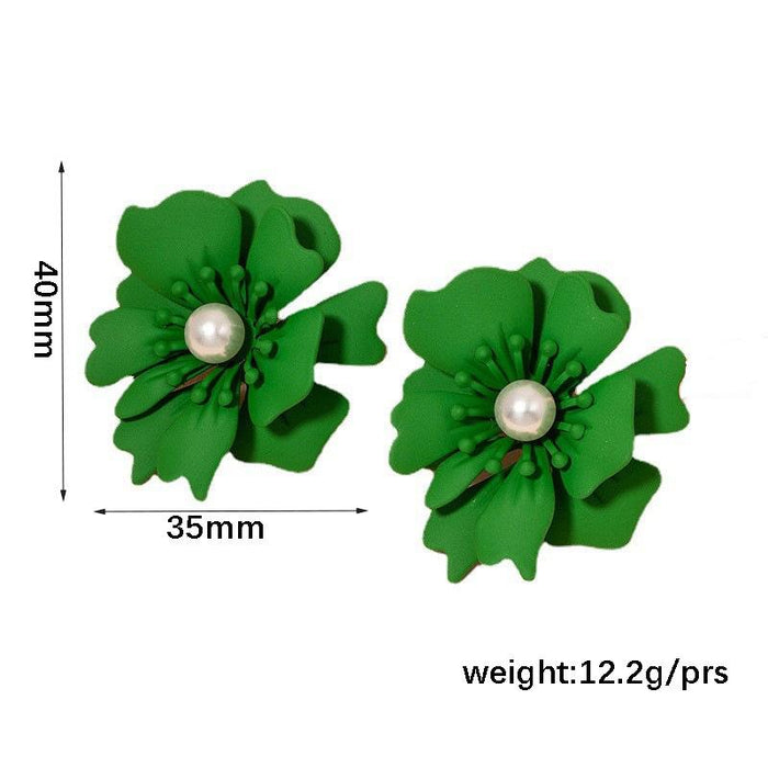New Creative Fashion Solid Color Flower Earrings