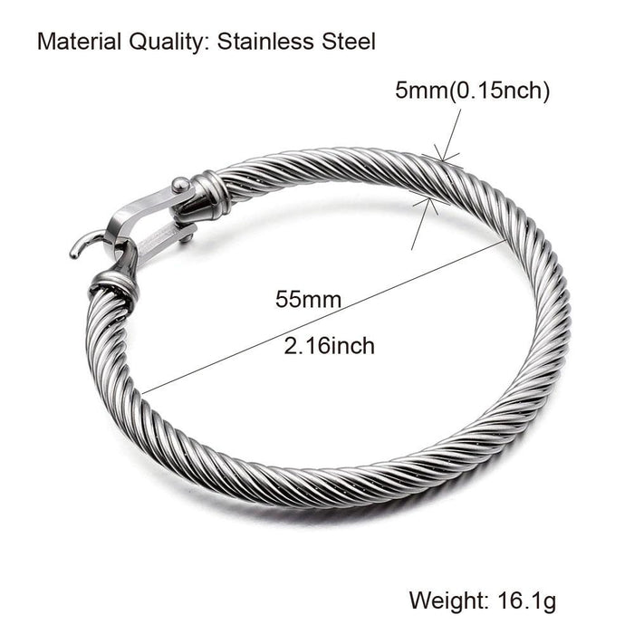 New Horseshoe Buckle Titanium Steel Bracelet Cable Twisted Wire Bracelet Bangle