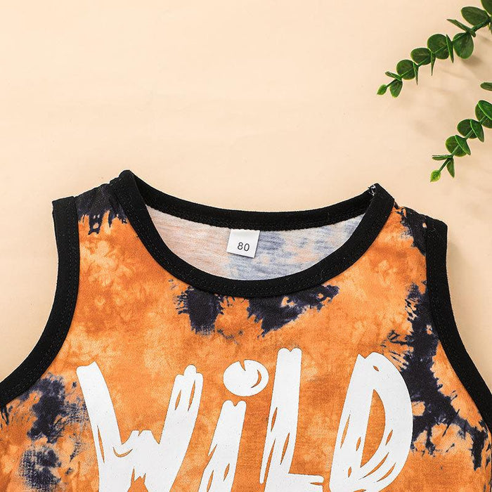 Summer Boys' Vest and Shorts Two Piece Set