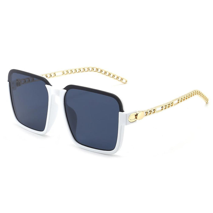 Gradient color black large frame sunglasses