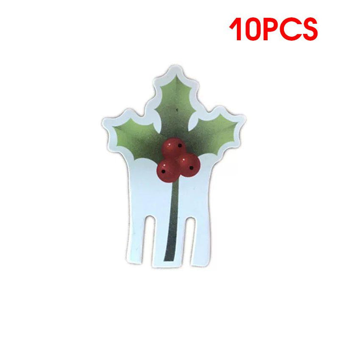 10pcs Wine Cup Card Christmas Decor Santa Hat Glass Decor