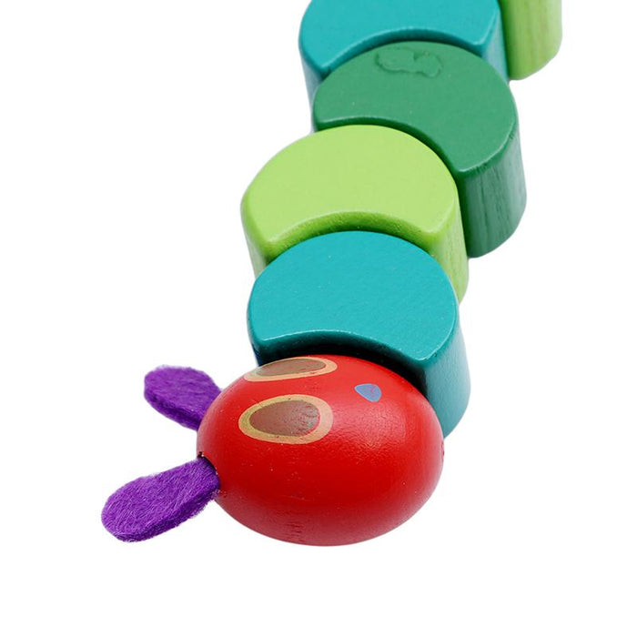 Wooden blocks children's flexible building blocks caterpillar toy