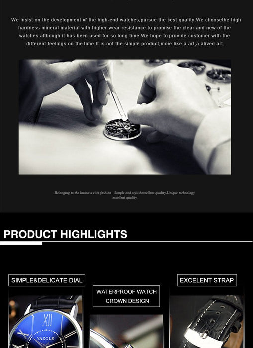 Yazole Women's Fashion Quartz Watch Unique Design Small Dial Leisure Leather Watch