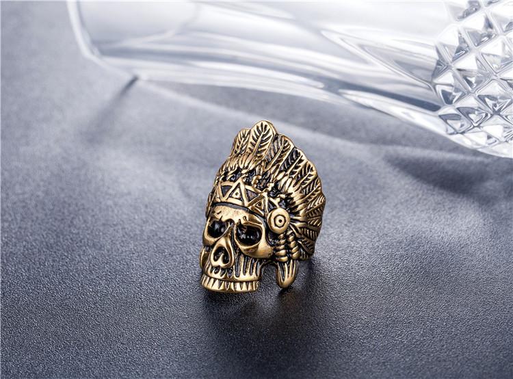 Retro Indian Chief Index Finger Ring Punk Men's and Women's Titanium Steel Ring