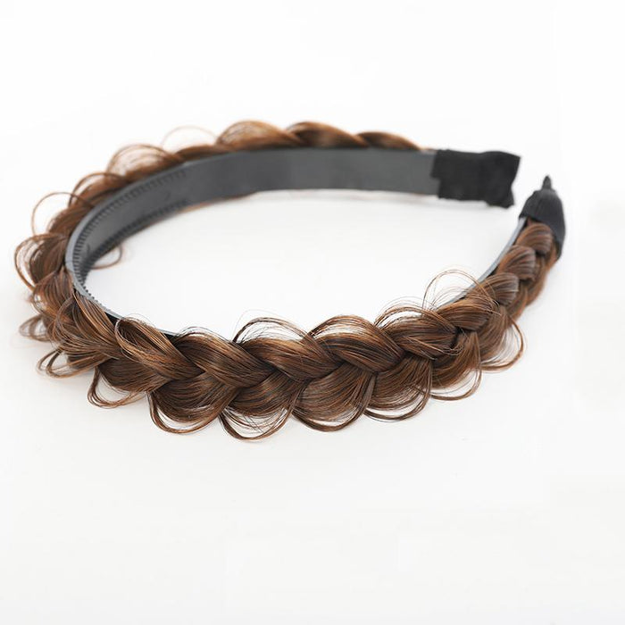 Women Fishbone Braid Lazy Wig Twist Braid Headband