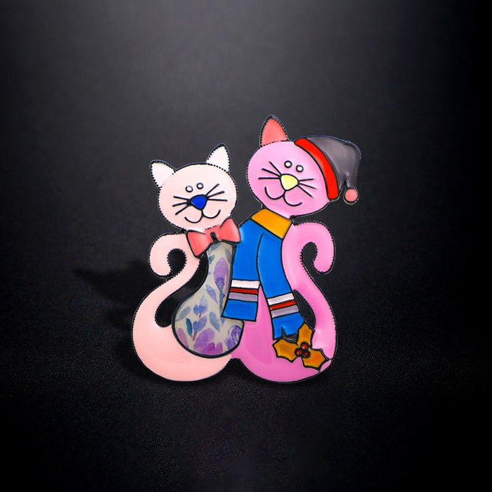 New Cartoon Hat Cat Brooch Creative Female Pin