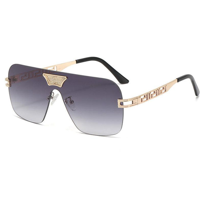 Metal integrated sheet chain frameless avant-garde Sunglasses