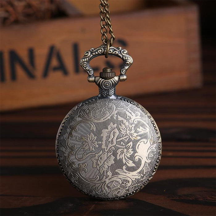 Glass Transparent Flip Ancient Roman Dial Pocket Watch LL3707