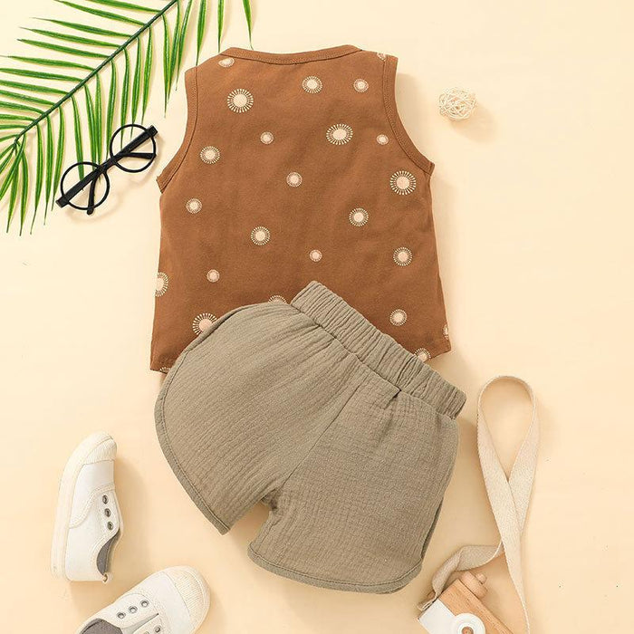 Boys' Summer Casual Kids' Sportswear Vest Set