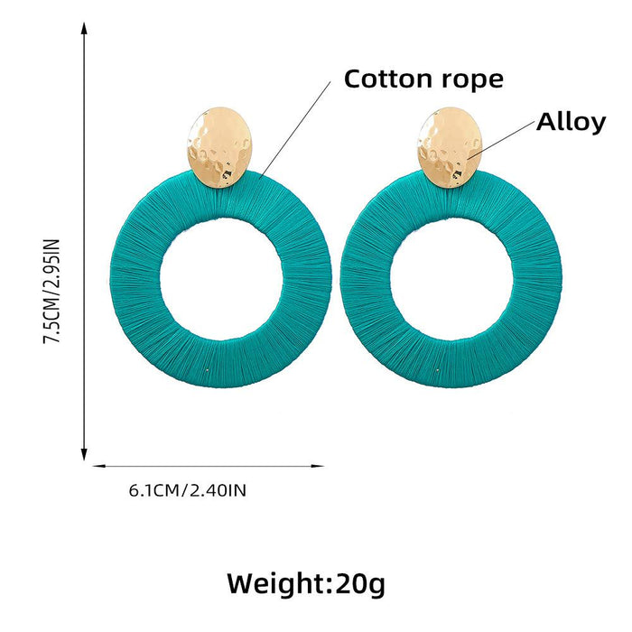 Exaggerated Large Round Braided Geometric Earrings
