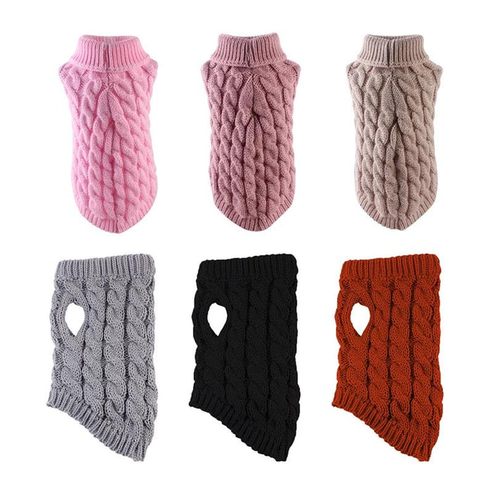 High collar knitted pet cat and dog clothes