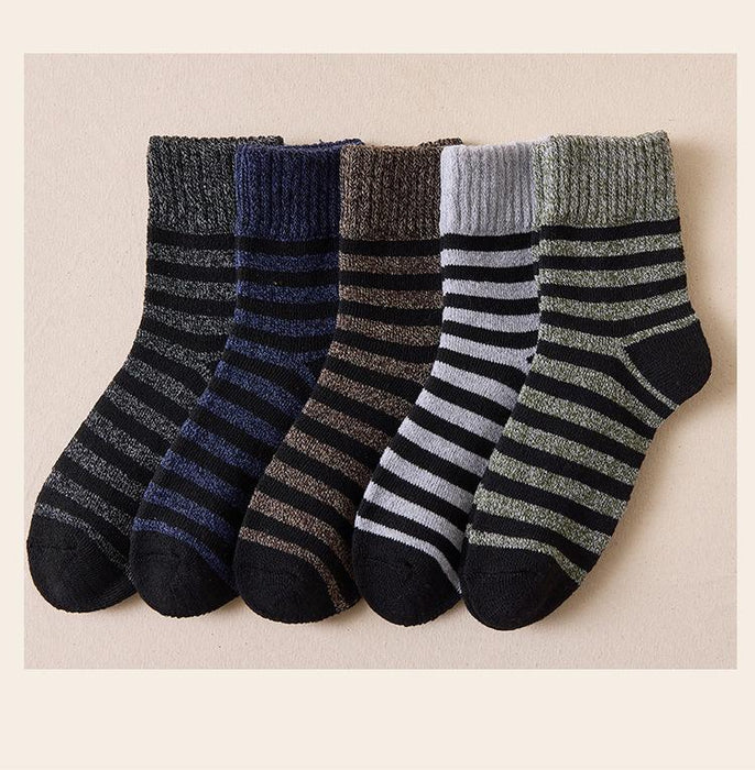 5 pairs Winter Thick Socks Men Super Thicker Solid Sock
