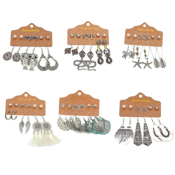 Snake Owl Ocean 6-Piece Earring Jewelry