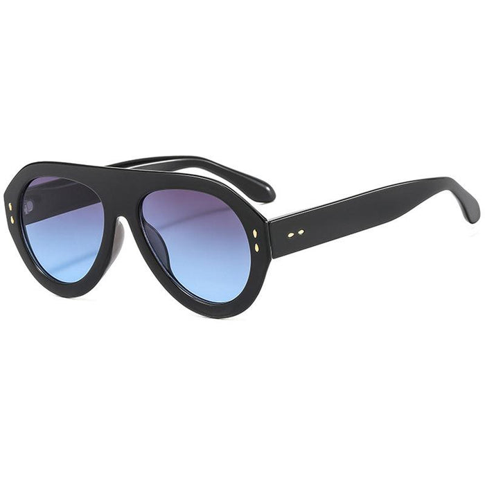 Large frame avant-garde retro toad mirror rice nail Sunglasses