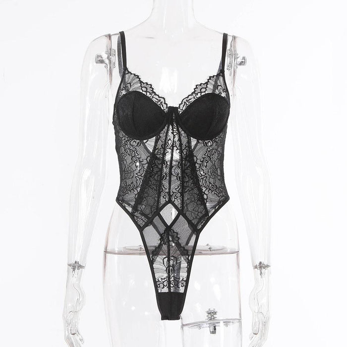 Women Lace Bodysuit Sexy Base Layer One-piece Lingerie