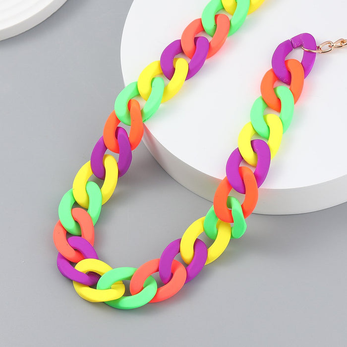 Fashion Geometric Simple Stitching Rubber Clavicle Necklace
