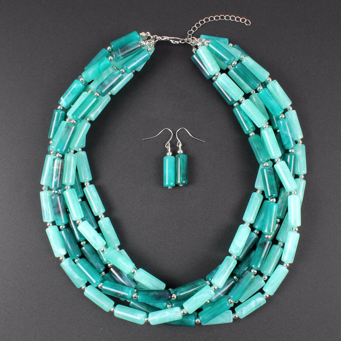 Female Jewelry Two-color Cylindrical Necklace