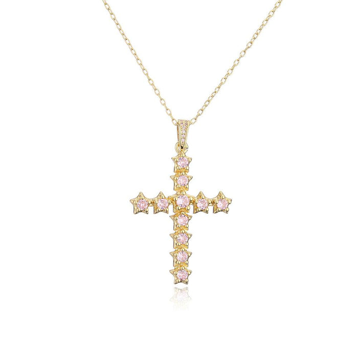 New Personalized Five Pointed Star Cross Pendant Necklace