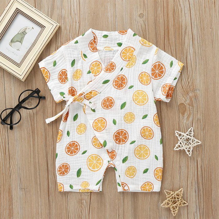 Boys' and Girls' Short Sleeved Soft Printed Romper