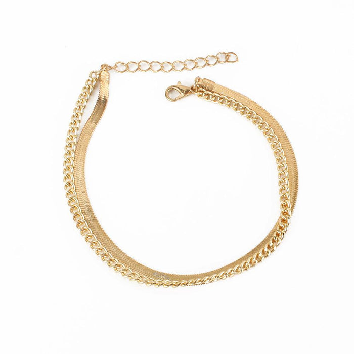 Geometric Golden Simple Personalized Female Anklet