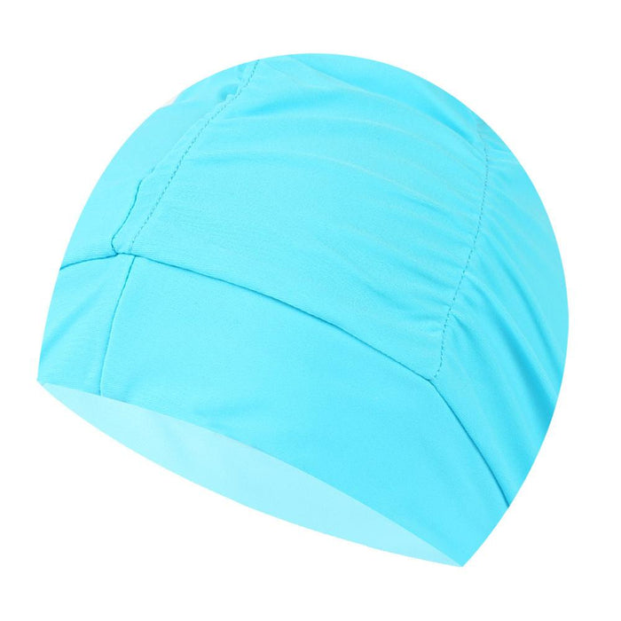 Adult Pleated Cloth Women's  Ear Protection Swimming Cap