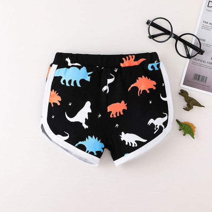 Daddy's Boy Cartoon Dinosaur Vest Shorts Set