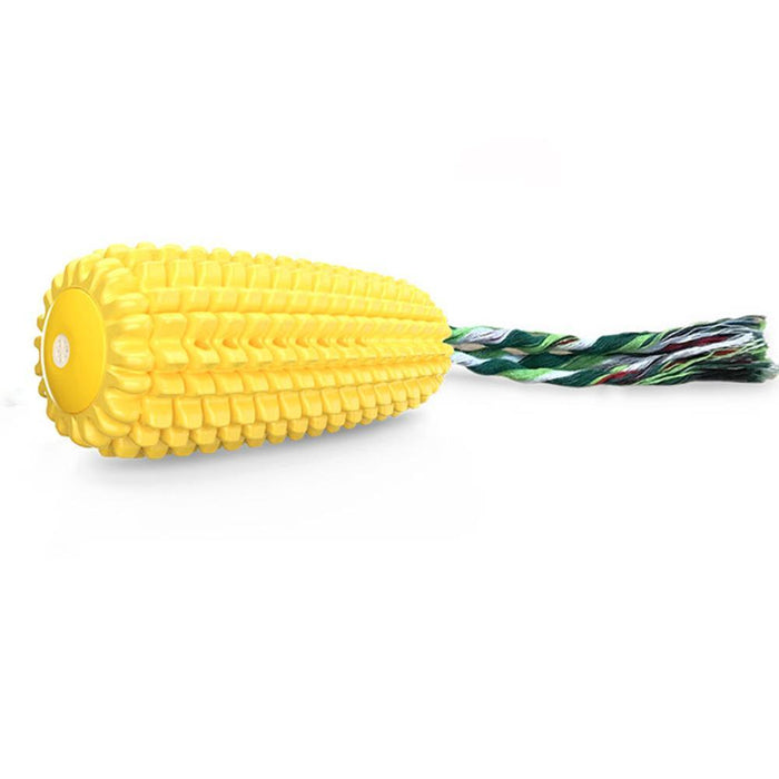 Corn toothbrush chewing dog toy puppy barking rubber teeth