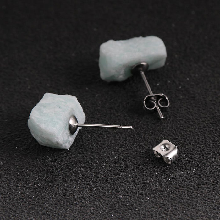 14 Style Irregular Natural Stone Stud Earrings