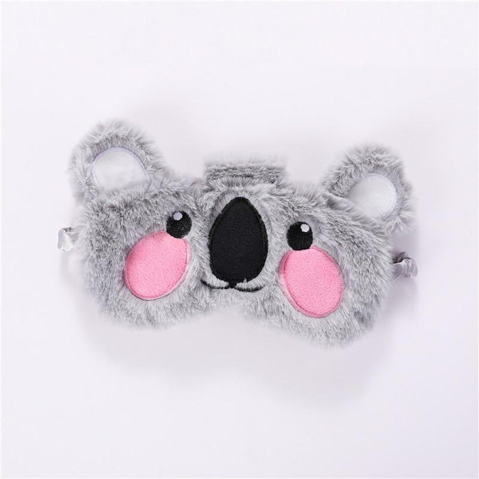 Cartoon Cat Cub Koala Plush Embroidered Blindfold Eye Mask