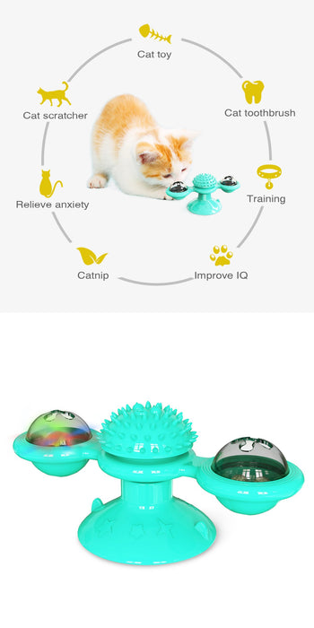 Cat Pinwheel Toy Funny Massage Rotary Cat Toy