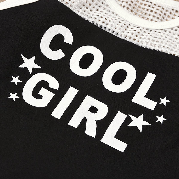 Sleeveless sports suit empty letter sleeveless splicing Shorts Set