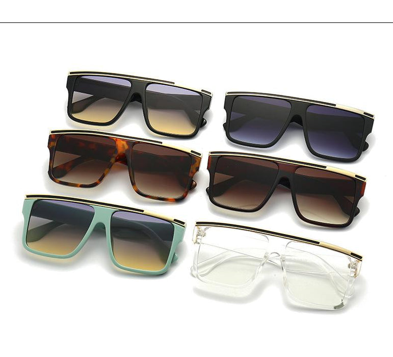 Retro square walk show large frame sunglasses
