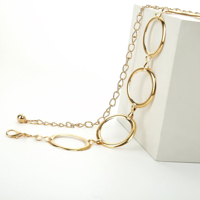 Simple Retro Geometric Round Women's Waist Chain