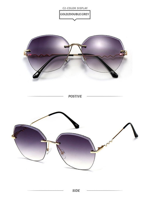 Metal sunglasses irregular Retro