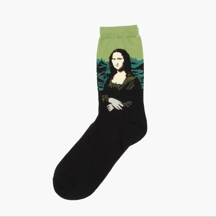 Winter Retro Women Art Van Gogh Mural World Famous Oil Painting Funny Socks