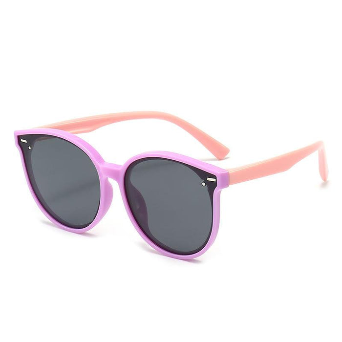 Children's Silicone Polarized Sunglasses round large frame