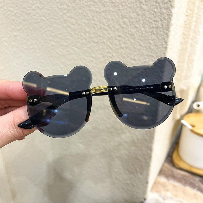 Frameless bear children's sunglasses and sunglasses