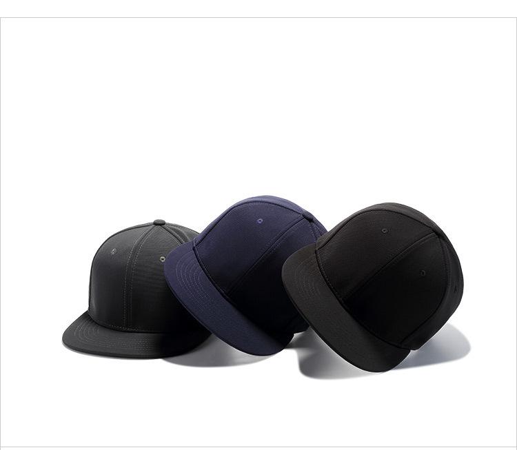 Black Breathable Simple Baseball Cap Solid Color Flat Brim Cap