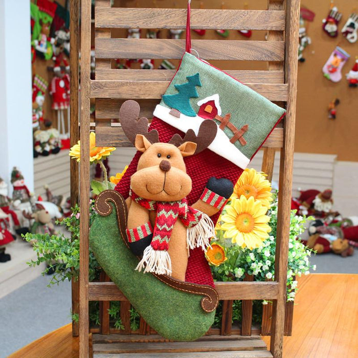 Christmas Large Socks Gift Bag Ornament Decoration