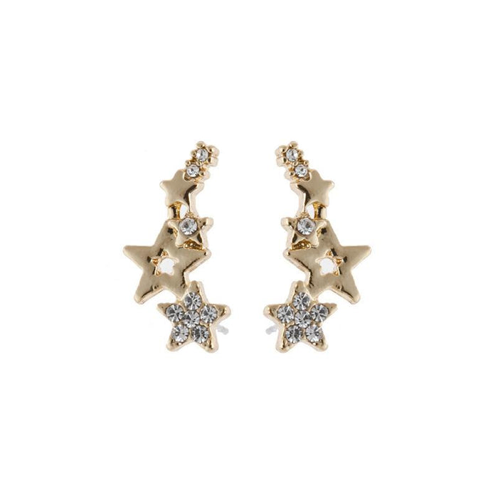 Zircon Star Clip Stud Earrings