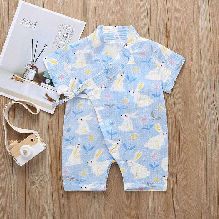 Boys' and Girls' Short Sleeved Soft Printed Romper