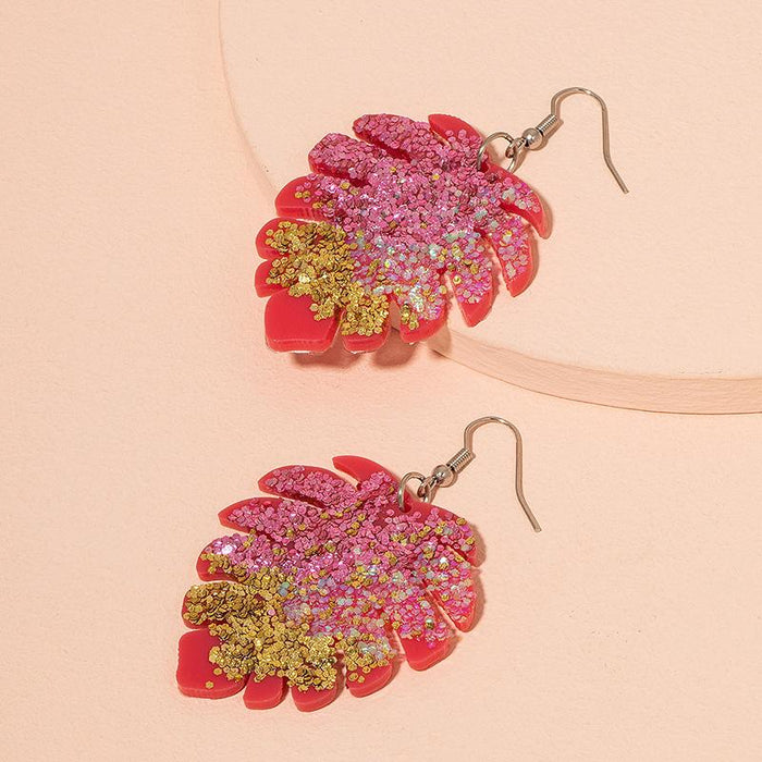 Simple Geometric Exaggerated Statement Leaf Earrings