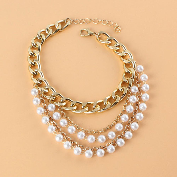 Fashion Pearl Multilayer Anklet Women's Foot Jewelry