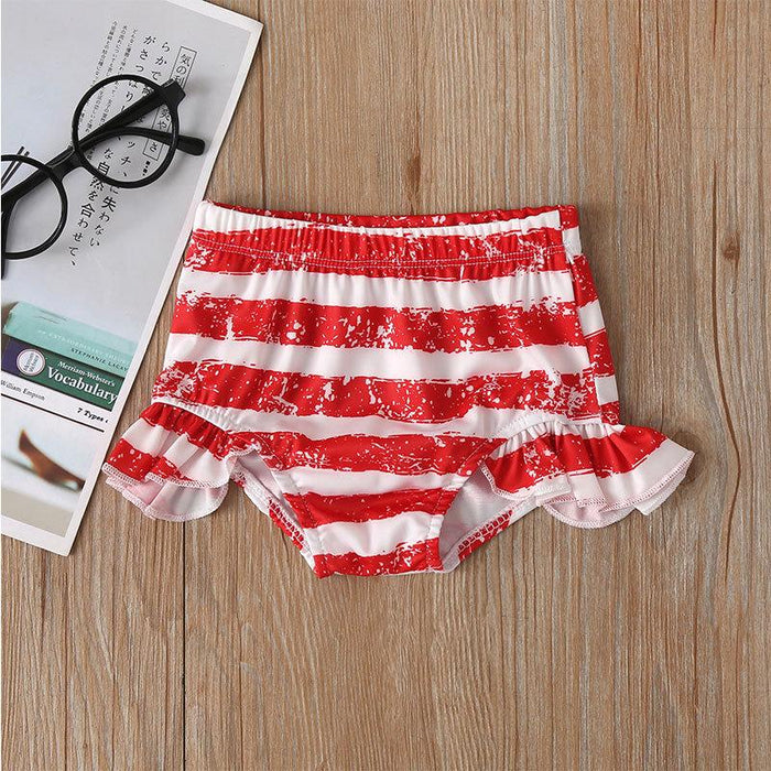 Girls' Split SWIMSUIT SET Star Strip Summer Beach Water Sportswear