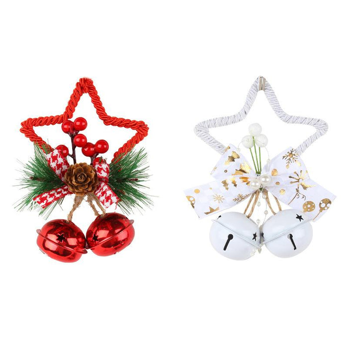 Christmas Five-pointed Star Bell Bow Ornaments Decoration