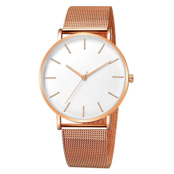 Fashion Quartz Watch Women Mesh Stainless Steel Wrist Watch