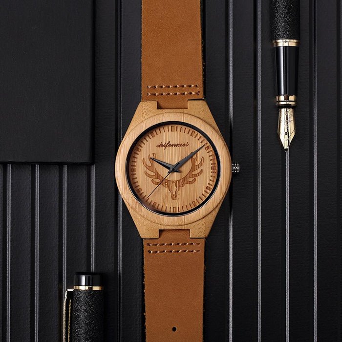 New Simple Fashionable Bamboo Wood Neutral Wood Quartz Watch